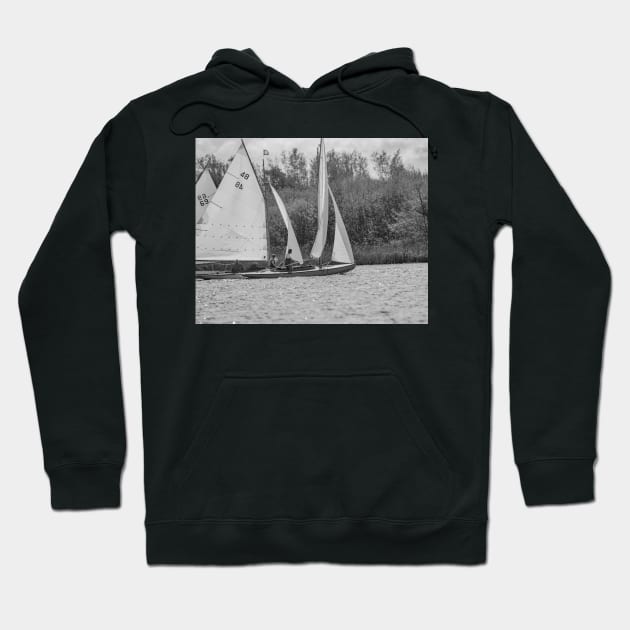 Racing boats on Wroxham Broad, Norfolk Hoodie by yackers1